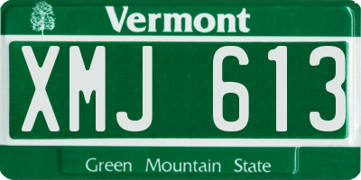 VT license plate XMJ613