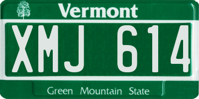VT license plate XMJ614