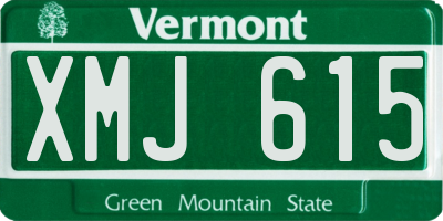 VT license plate XMJ615
