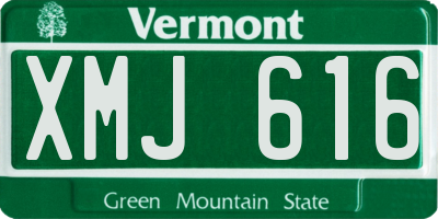 VT license plate XMJ616
