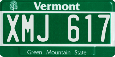 VT license plate XMJ617