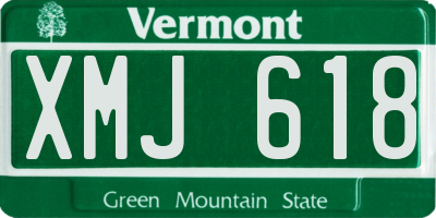 VT license plate XMJ618