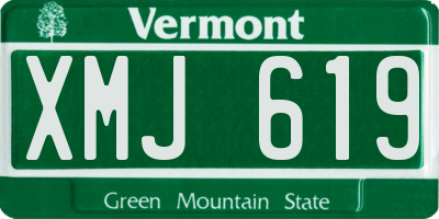 VT license plate XMJ619