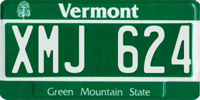 VT license plate XMJ624