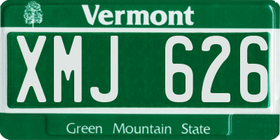 VT license plate XMJ626