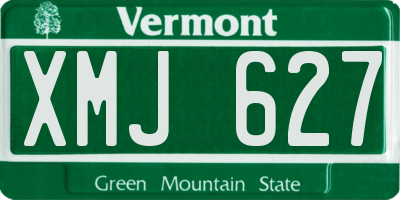 VT license plate XMJ627