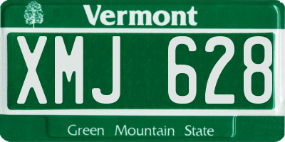 VT license plate XMJ628