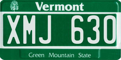 VT license plate XMJ630