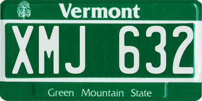 VT license plate XMJ632