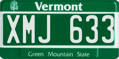 VT license plate XMJ633