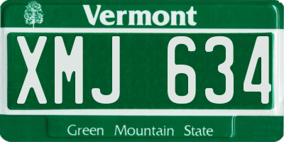 VT license plate XMJ634