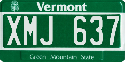 VT license plate XMJ637