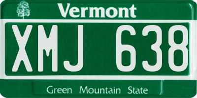 VT license plate XMJ638