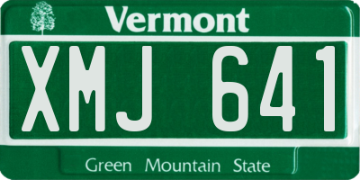 VT license plate XMJ641
