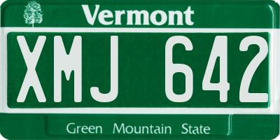 VT license plate XMJ642
