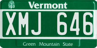 VT license plate XMJ646