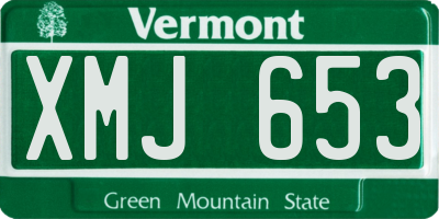 VT license plate XMJ653