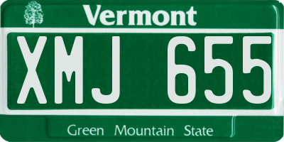 VT license plate XMJ655