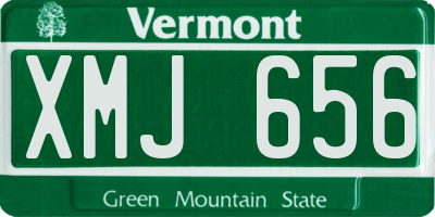 VT license plate XMJ656