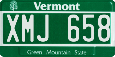 VT license plate XMJ658