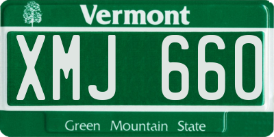 VT license plate XMJ660