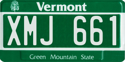 VT license plate XMJ661