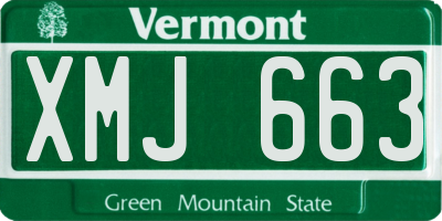 VT license plate XMJ663