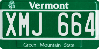 VT license plate XMJ664