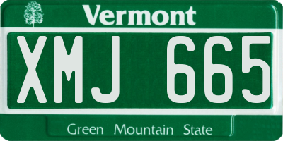 VT license plate XMJ665