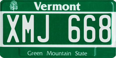VT license plate XMJ668