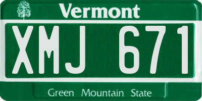 VT license plate XMJ671