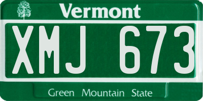 VT license plate XMJ673