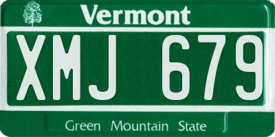 VT license plate XMJ679