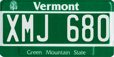 VT license plate XMJ680