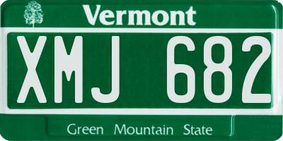 VT license plate XMJ682
