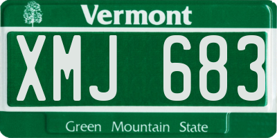 VT license plate XMJ683