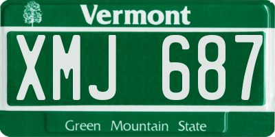VT license plate XMJ687