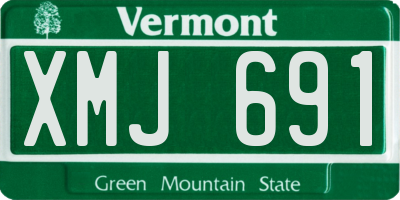 VT license plate XMJ691