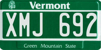 VT license plate XMJ692