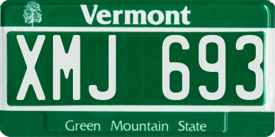 VT license plate XMJ693