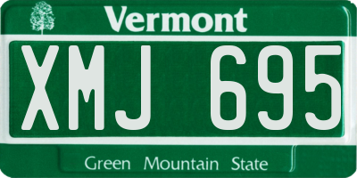 VT license plate XMJ695