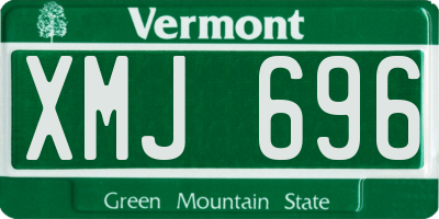 VT license plate XMJ696