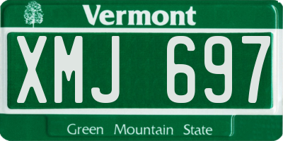 VT license plate XMJ697
