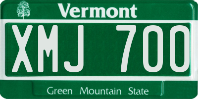 VT license plate XMJ700