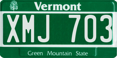 VT license plate XMJ703