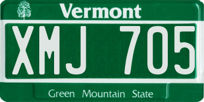 VT license plate XMJ705