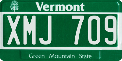VT license plate XMJ709