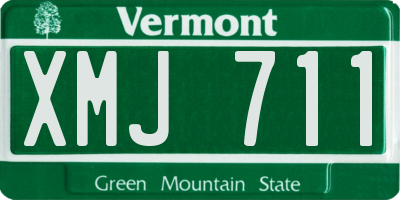 VT license plate XMJ711