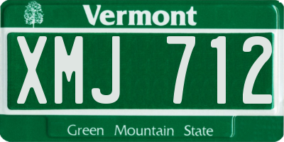 VT license plate XMJ712