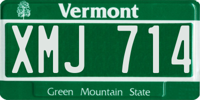 VT license plate XMJ714